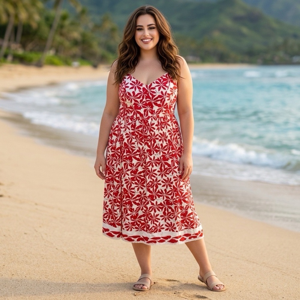 h&m holiday dresses women | | Hm Floral Midi Dress Womens Xxl Vacation Coastal Beachy Cruise 0 Cotton h&m black dress